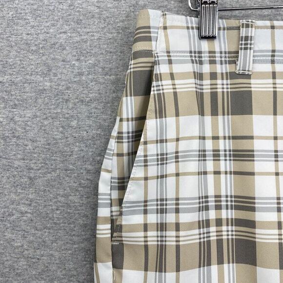 Ben Hogan Shorts Mens 30 Golf Brown Plaid Slash Pockets Activewear Stretch Chino - Picture 5 of 12